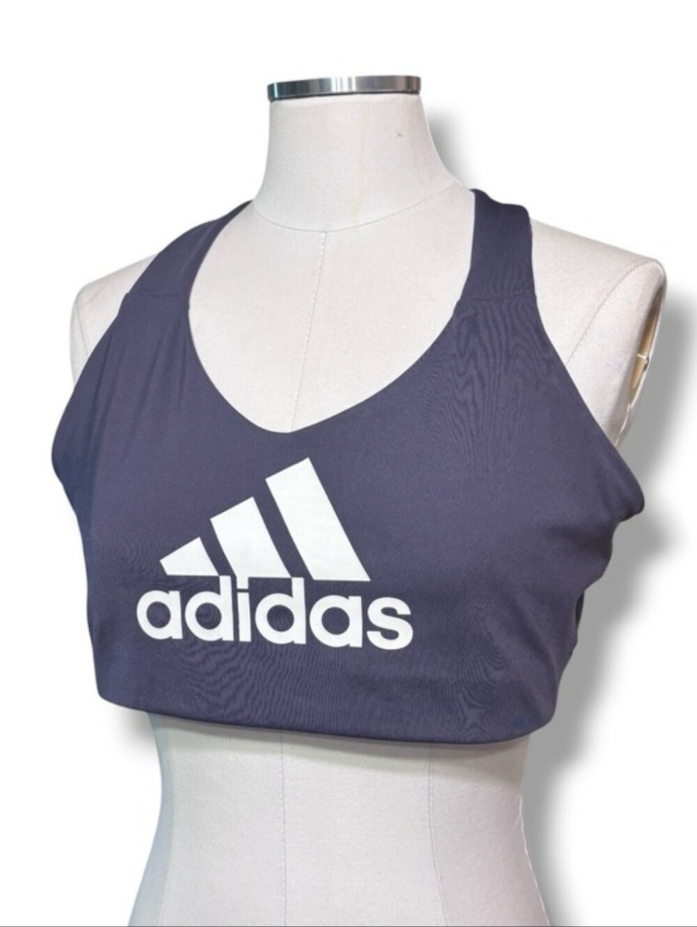 ADIDAS Purple Logo Racerback Sports Bra Size LRacerback Scoop neck